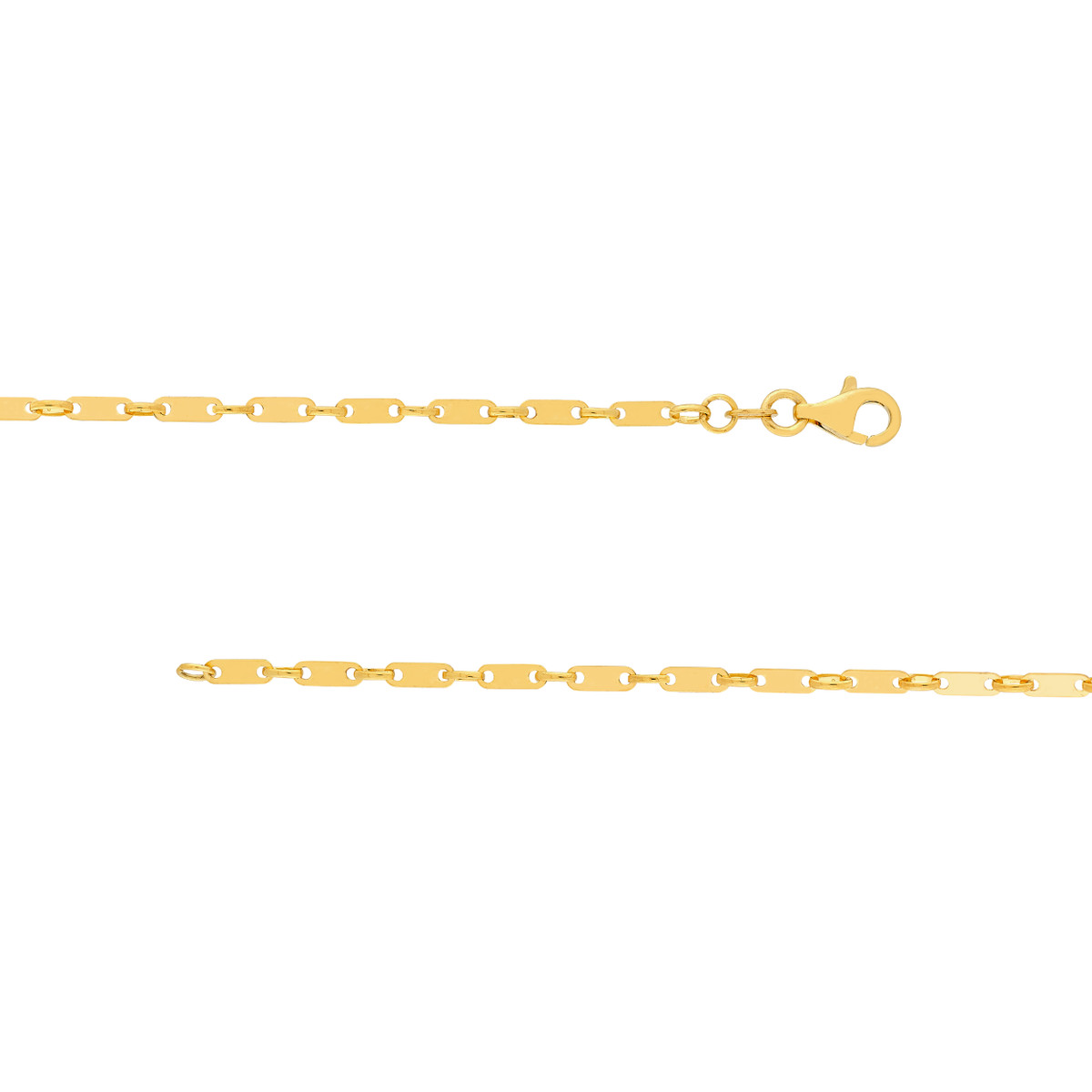 Rolland's Designs 14K Yellow Gold Flat Link Chain Necklace