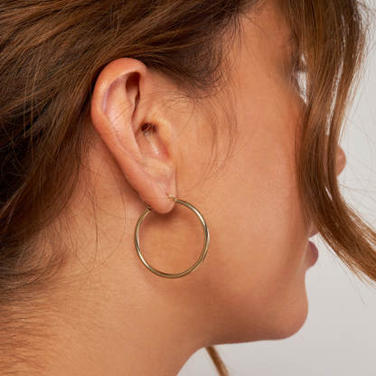 Rolland's Designs 14K Gold 2x30MM Hoops