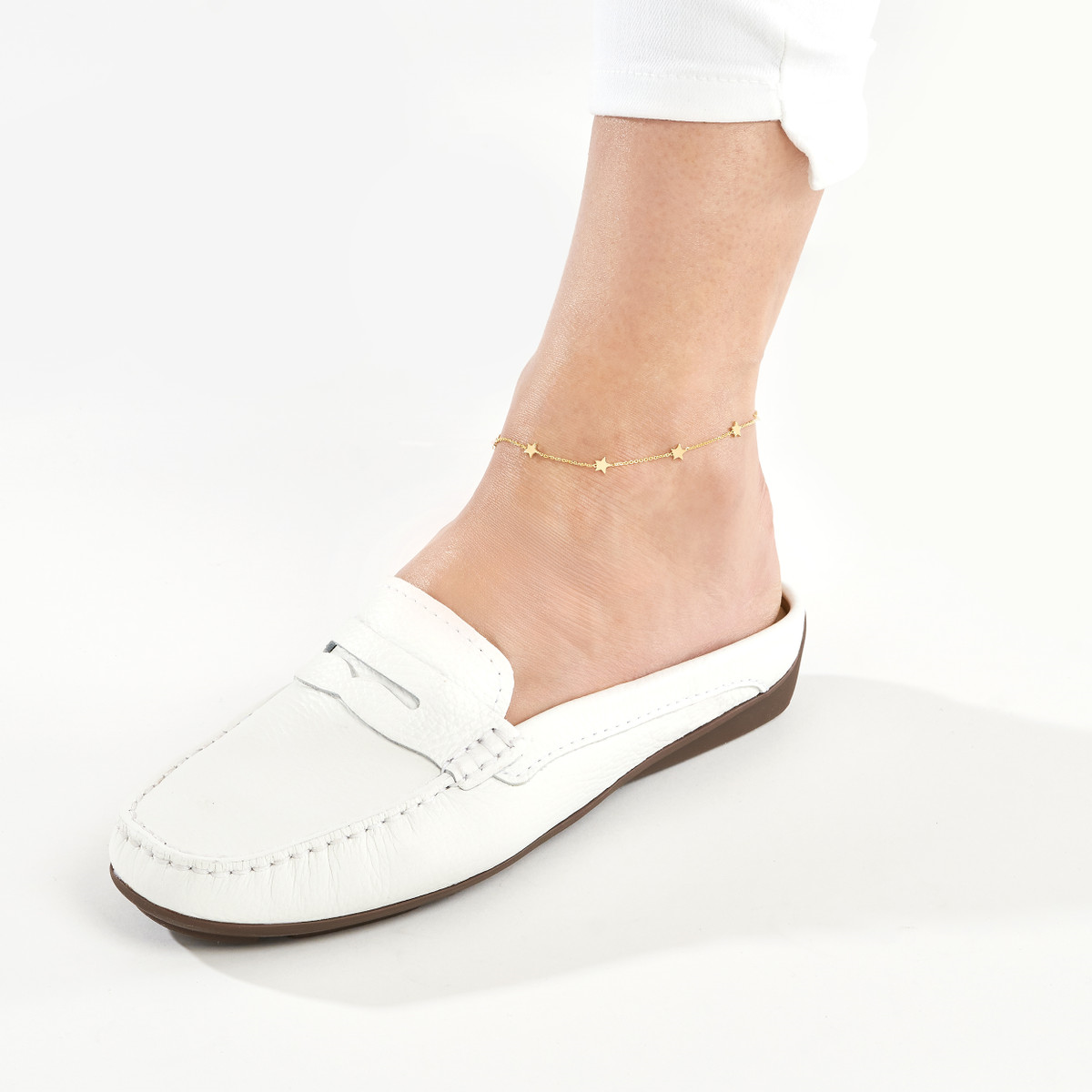 Rolland's Designs 14K Star Station Anklet