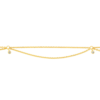 Rolland's Designs 14K Yellow Gold Diamond Anklet Bracelet