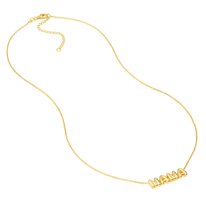 Rolland's Designs 14K Yellow Gold Puff "Mama" Necklace