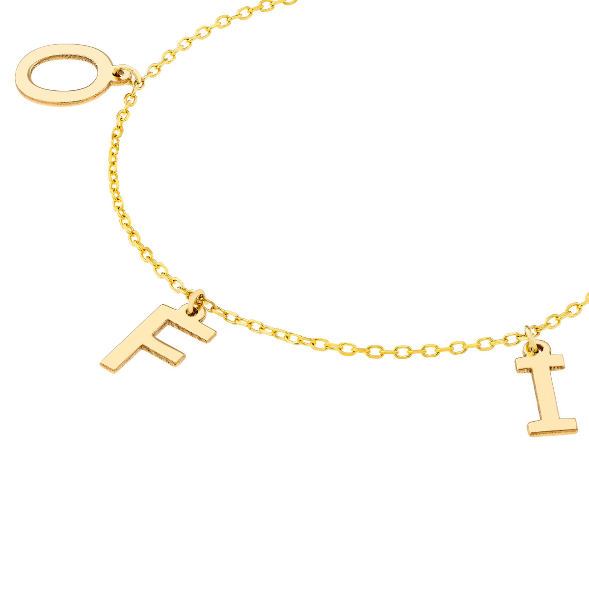 Rolland's Designs 14K Gold Hanging Initials Necklace "EMMA"