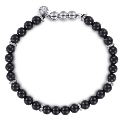 Gabriel Sterling Silver & Black Onyx Beaded Bracelet
