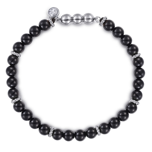 Gabriel Sterling Silver & Black Onyx Beaded Bracelet