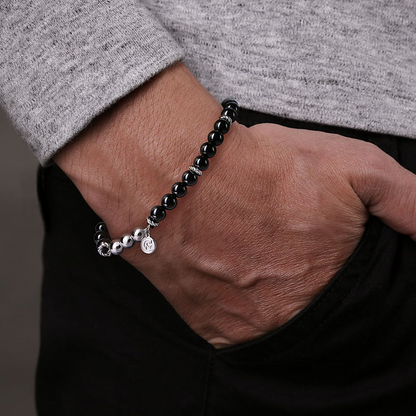 Gabriel Sterling Silver & Black Onyx Beaded Bracelet