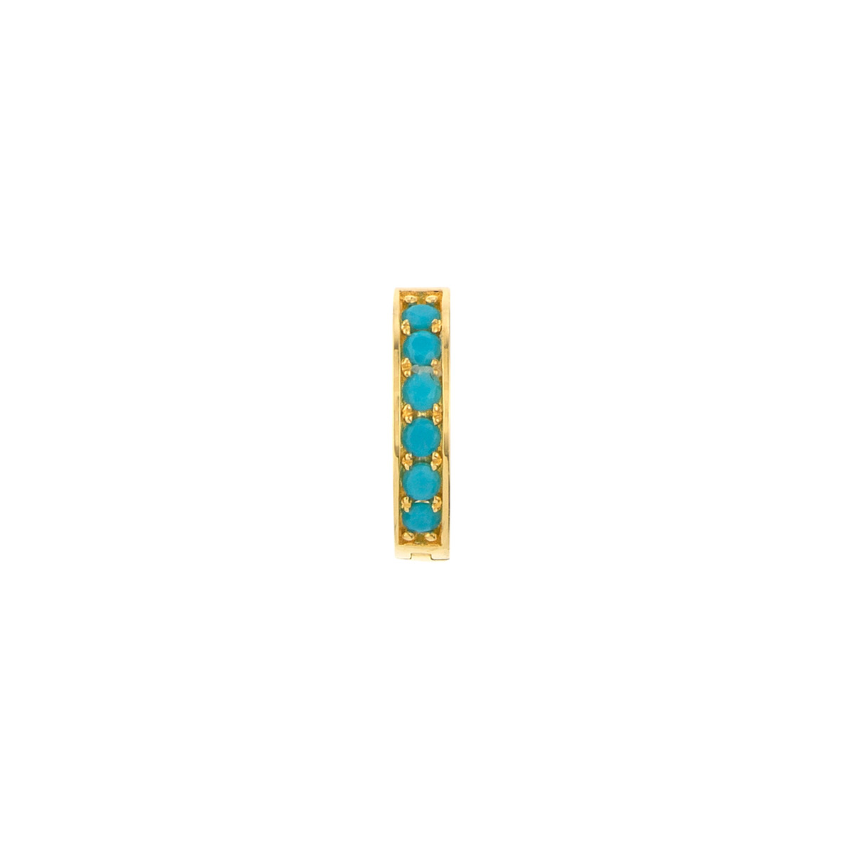 Rolland's Designs 14K Gold Turquoise Huggies