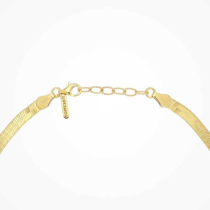 Desmos Yellow Gold Herringbone Necklace