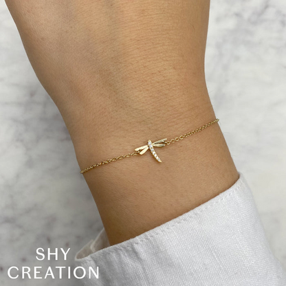 Shy Creation Diamond Dragonfly Bracelet