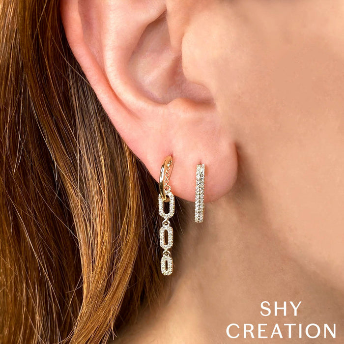 Shy 14Ky Diamond Hoop Earrings