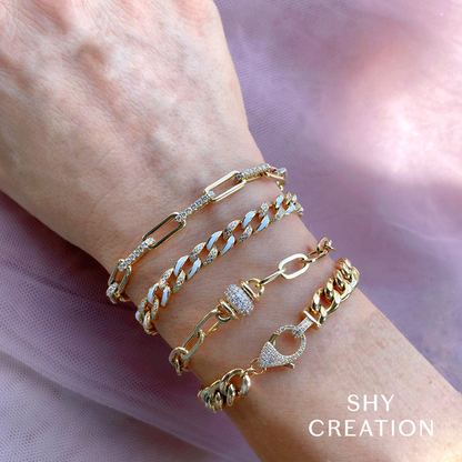 Shy 14Ky Diamond Link Bracelet