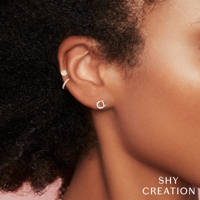 Shy Creation Diamond Love Knot Earrings