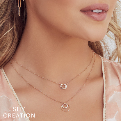 Shy Creation Love Knot Circle Necklace
