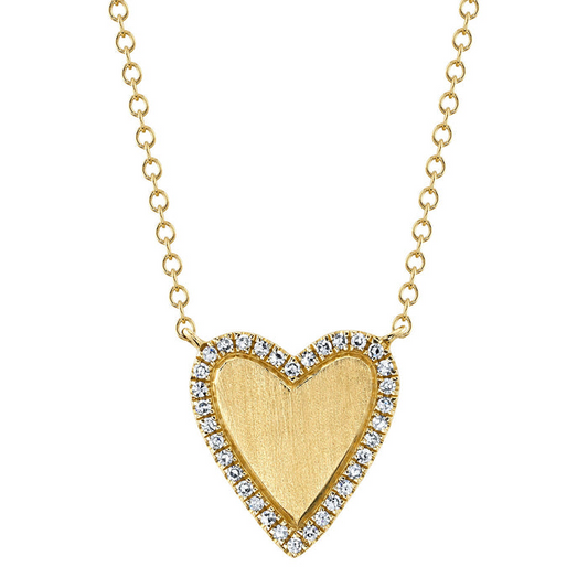 Shy 14Ky Diamond Heart Pendant Necklace