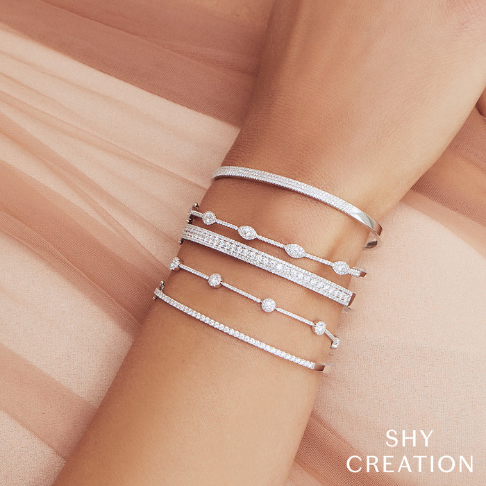 Shy Creation Diamond Bangle Bracelet