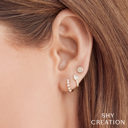 Shy Creation Diamond Pave Stud Earrings