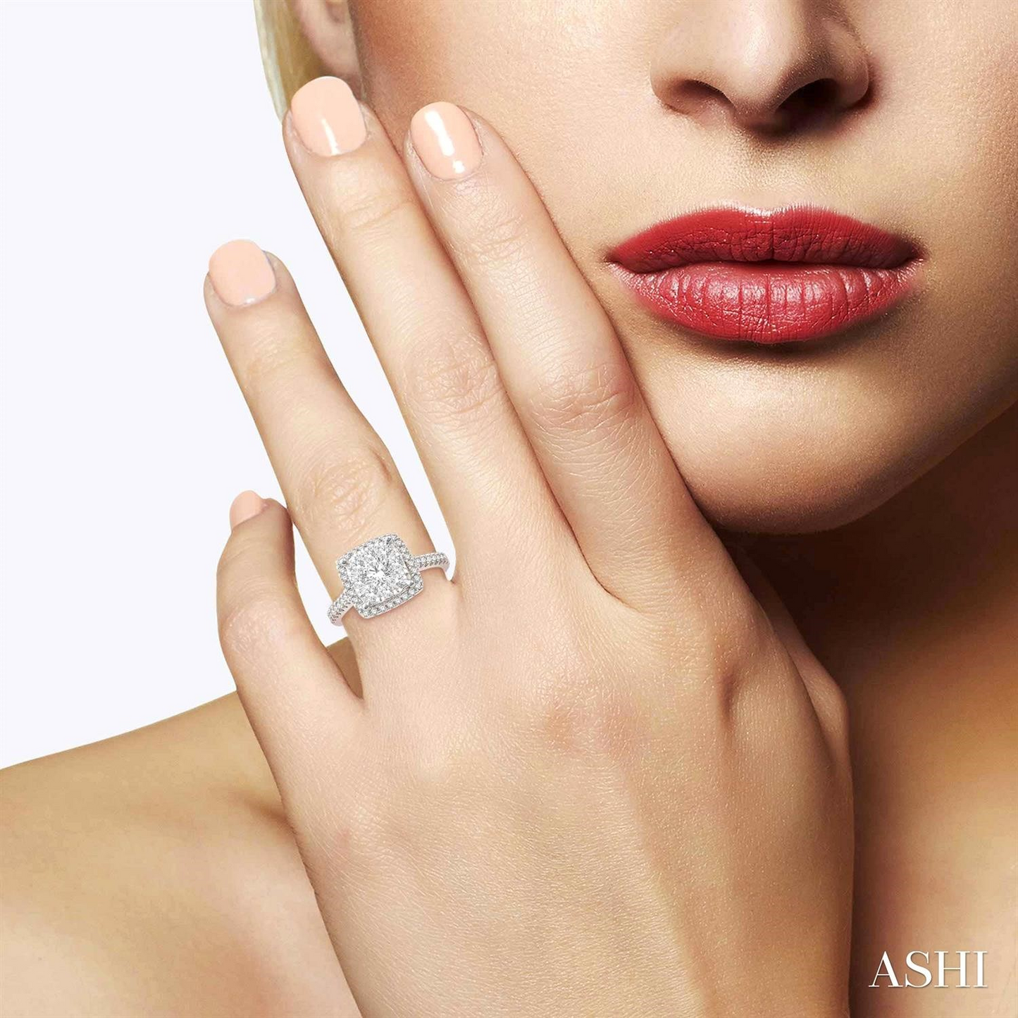 Rolland's Designs Cushion Shape Diamond Cluster Ring -1.00ct