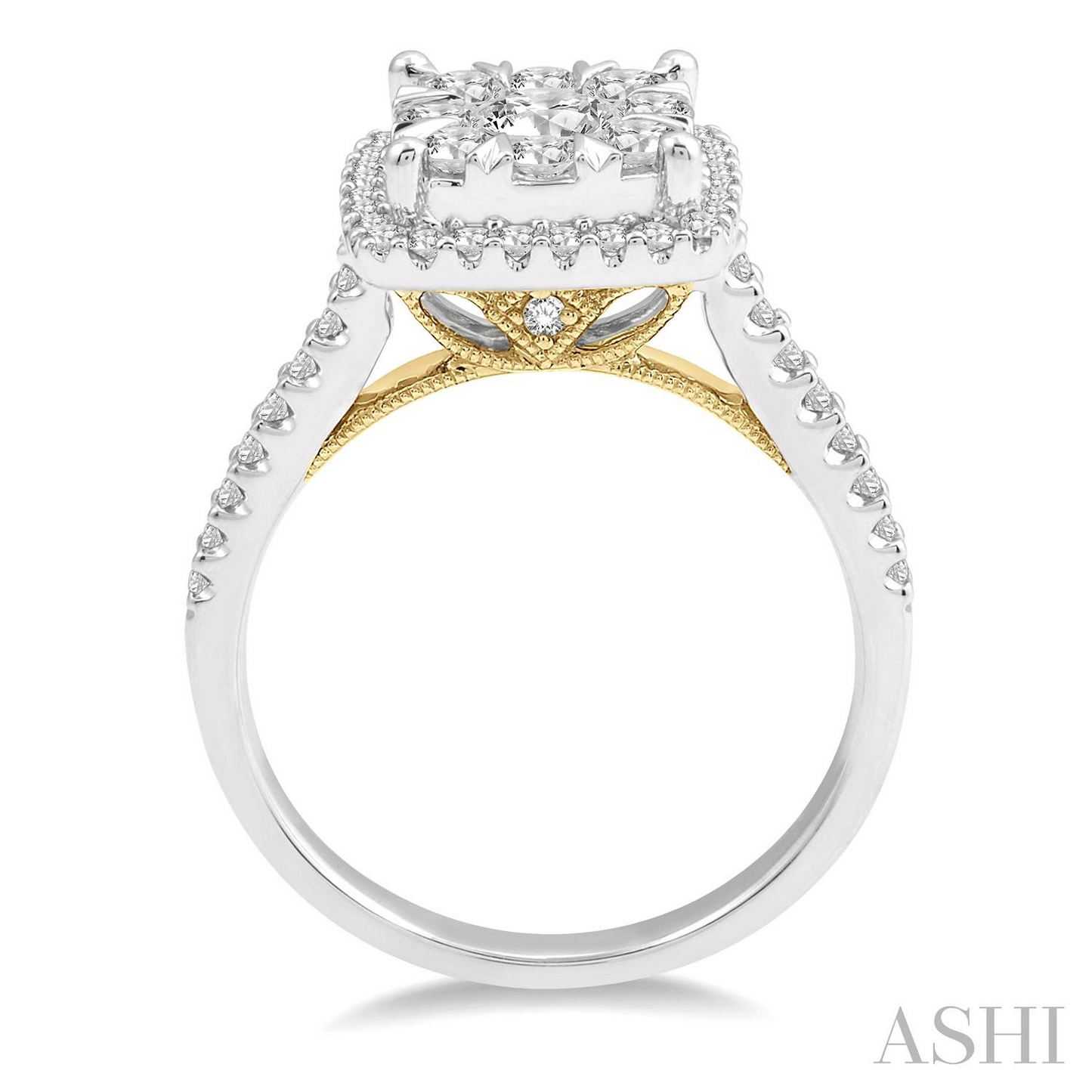 Rolland's Designs Cushion Shape Diamond Cluster Ring -1.00ct
