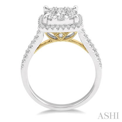 Rolland's Designs Cushion Shape Diamond Cluster Ring -1.00ct