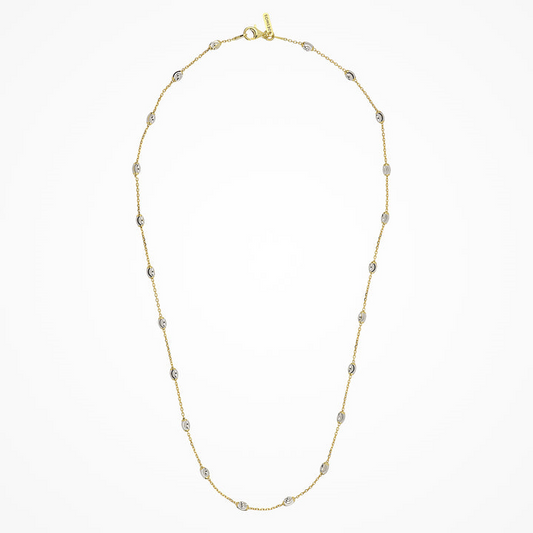 Desmos 18K Yellow Gold Plated Diamond Necklace