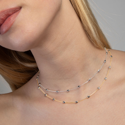 Desmos 18K Yellow Gold Plated Diamond Necklace