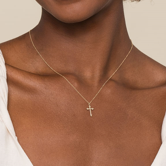 Gabriel Twisted Rope Cross Necklace