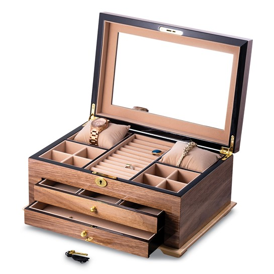 High Gloss Lacquered Wooden Jewelry Box