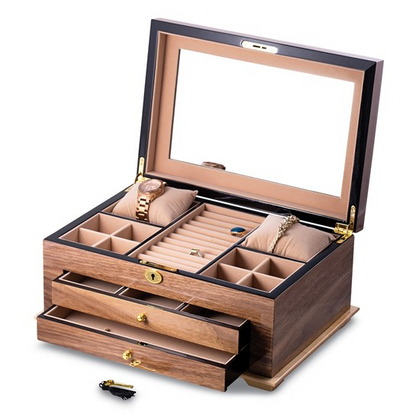 High Gloss Lacquered Wooden Jewelry Box