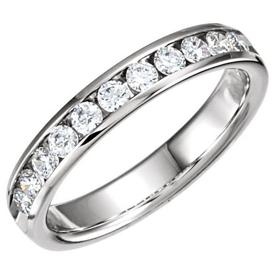 14K White Gold Diamond Channel Set Band