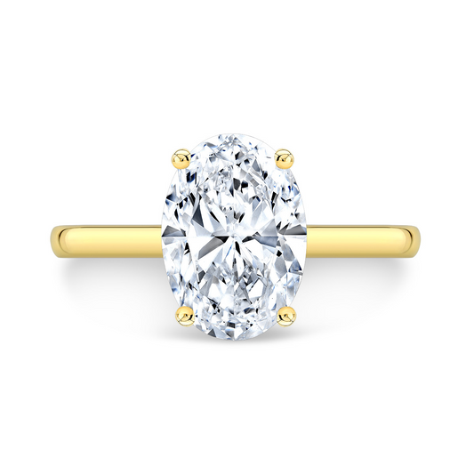 White Gold Lab Grown Diamond Oval Solitare Engagement Ring