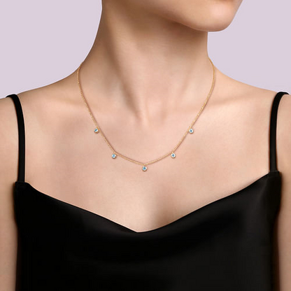Gabriel London Blue Topaz Station Necklace