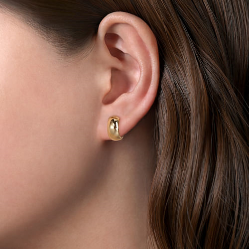 Gabriel Wide Plain Gold Huggie Earrings