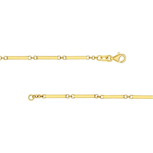 Gold Rectangle Bar Station Bracelet