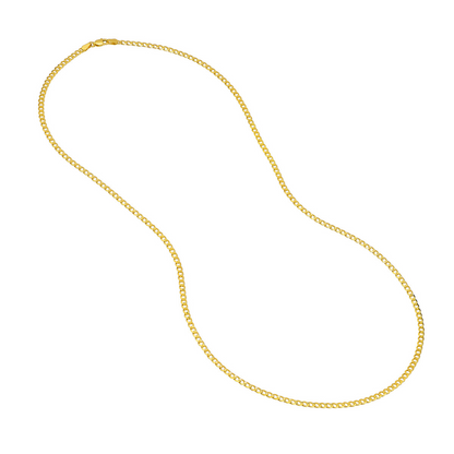 Gold 24" 2.7Mm Diamond Cut Curb Chain