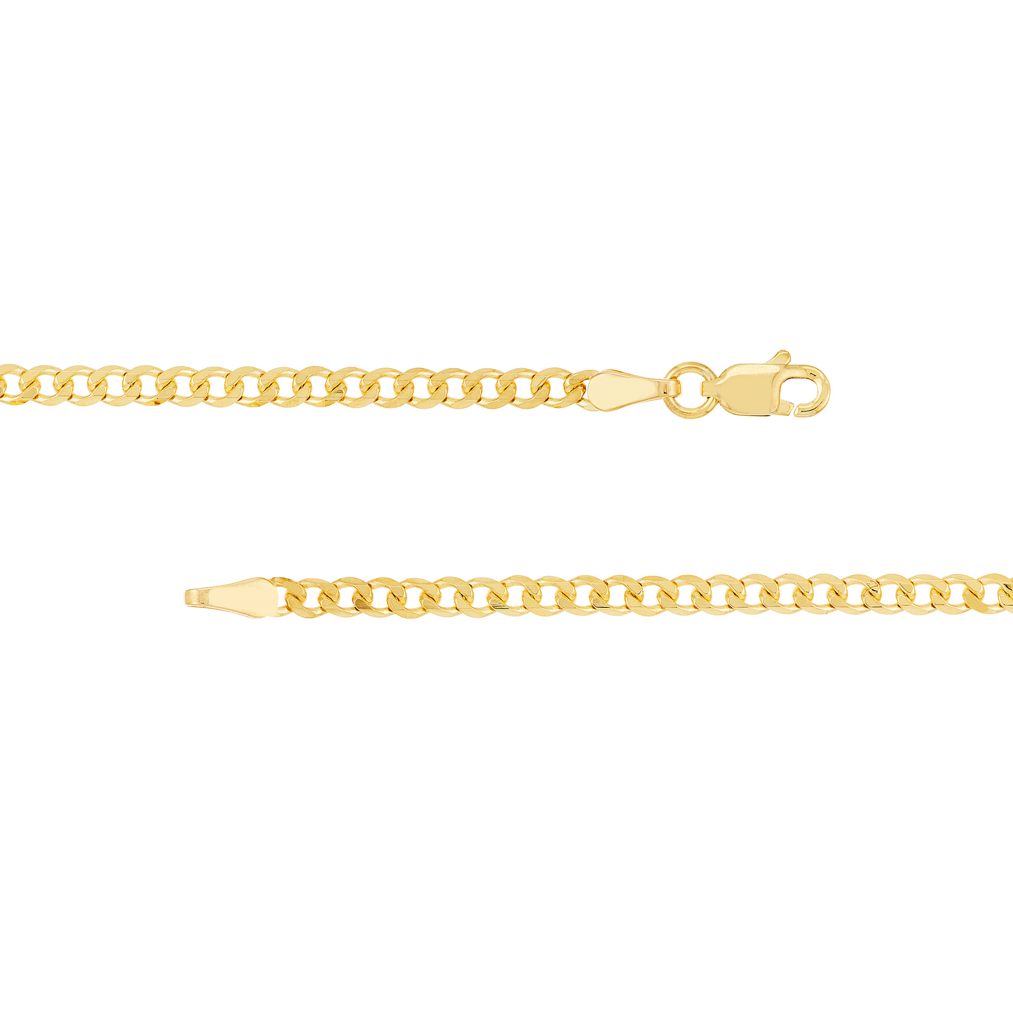 Gold 24" 2.7Mm Diamond Cut Curb Chain