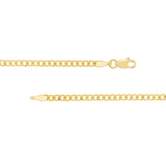 Gold 24" 2.7Mm Diamond Cut Curb Chain