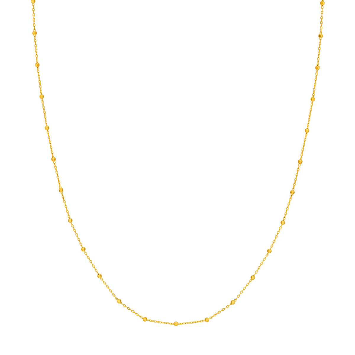 Gold 18" 1.7Mm Bead Station Saturn Chain
