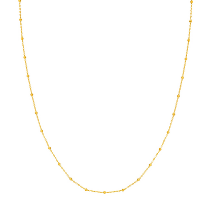 Gold 18" 1.7Mm Bead Station Saturn Chain