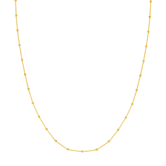 Gold 18" 1.7Mm Bead Station Saturn Chain