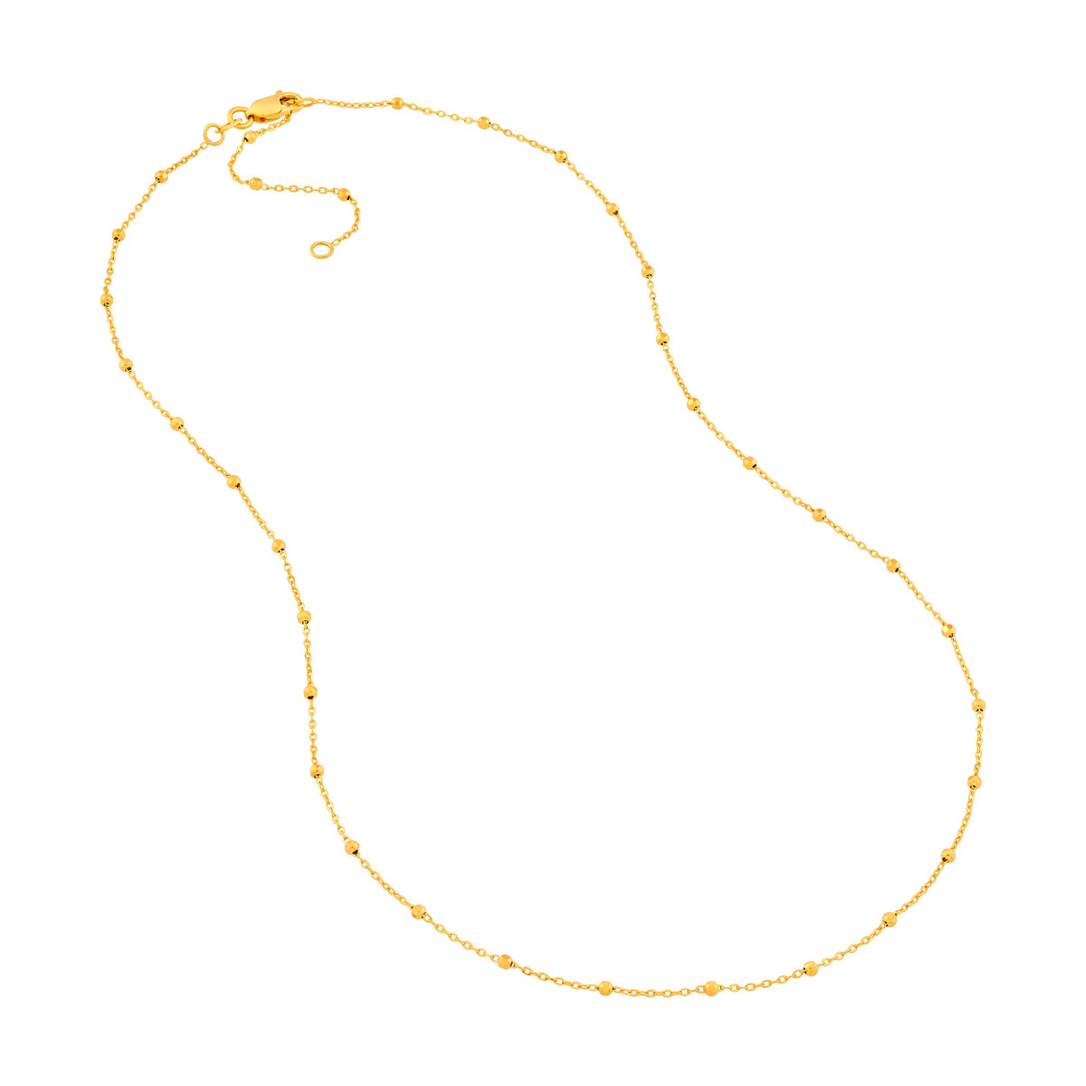 Gold 18" 1.7Mm Bead Station Saturn Chain