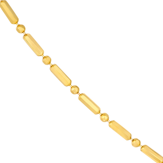 Gold 1.5Mm Bead And Long Bar Bracelet