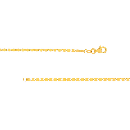 Gold 16" Diamond Cut Valentino Chain