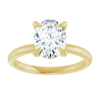 Rolland's Designs Yellow Gold Solitaire Semi-Mount For Oval Daimond