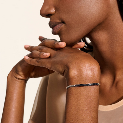 John Hardy Silver Bracelet with Black Sapphire
