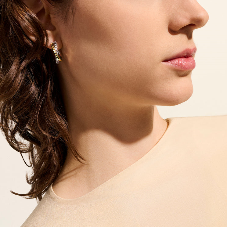 John Hardy Essentials Gold & Silver Crossover Earrings