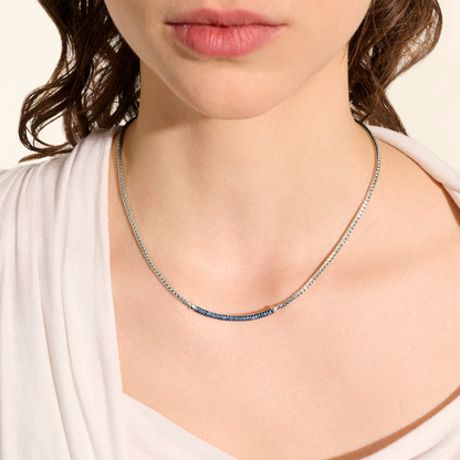 John Hardy Silver Essential Pave Necklace with Blue Sapphire
