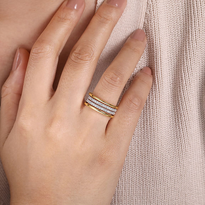 Gabriel 14K Diamond Multi-Row Ring