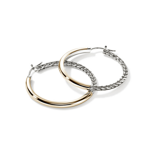 John Hardy Two Tone Essentials Hoop Earrings 30Mm