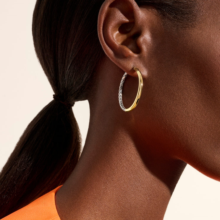 John Hardy Two Tone Essentials Hoop Earrings 30Mm