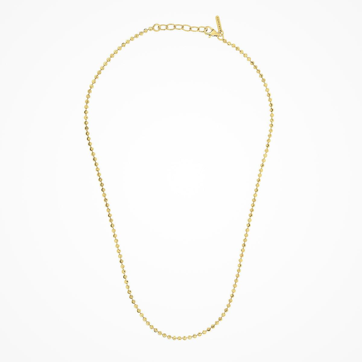 Desmos Steling Silver Yellow Gold Plated Moon Design Bead Necklace