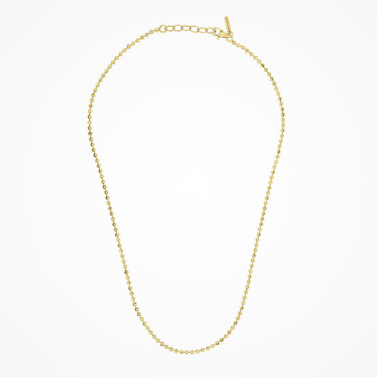 Desmos Steling Silver Yellow Gold Plated Moon Design Bead Necklace
